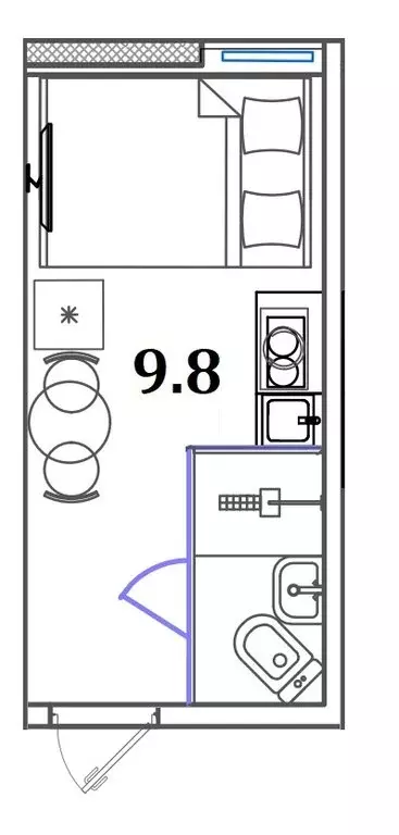 Квартира-студия: Санкт-Петербург, Бумажная улица, 22к2 (10 м) - Фото 1