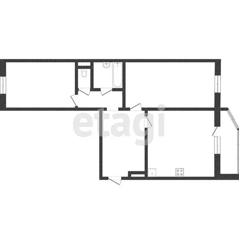 2-комнатная квартира: Тюмень, улица Николая Никитина, 2к1 (67.2 м) - Фото 1