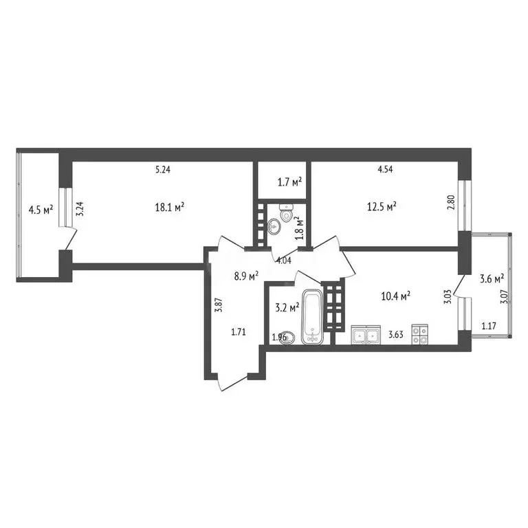 2-комнатная квартира: Омск, 3-я Енисейская улица, 28 (56.6 м) - Фото 0