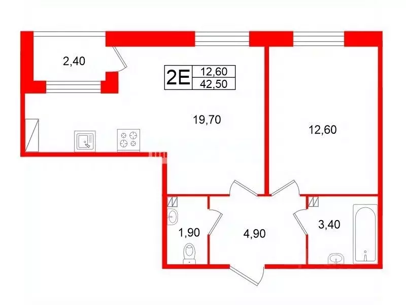 1-к кв. Санкт-Петербург Пулковское ш., 95к3 (42.5 м) - Фото 2