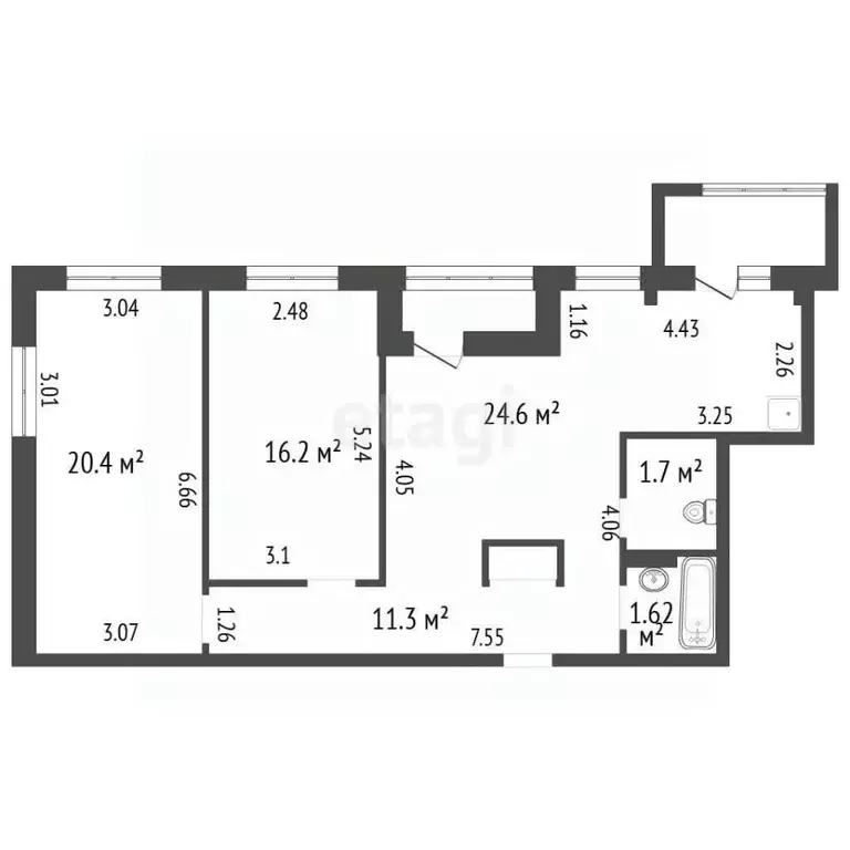 3-к кв. Воронежская область, Воронеж ул. 9 Января, 68/2к2 (77.5 м) - Фото 1