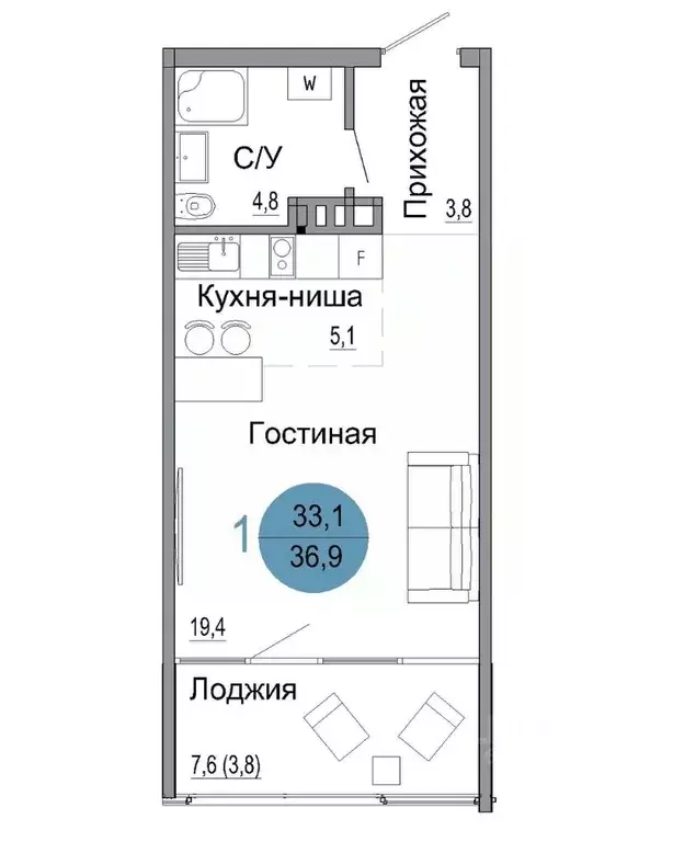 1-к кв. Крым, Керчь Белый город жилой комплекс (36.9 м) - Фото 0