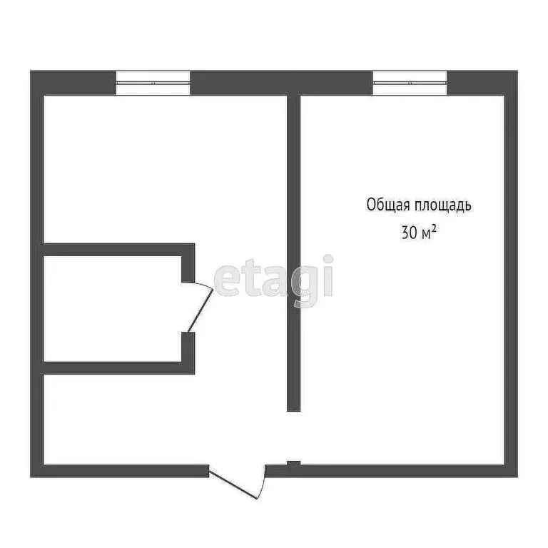 1-комнатная квартира: Междуреченск, улица Пушкина, 29 (30 м) - Фото 1