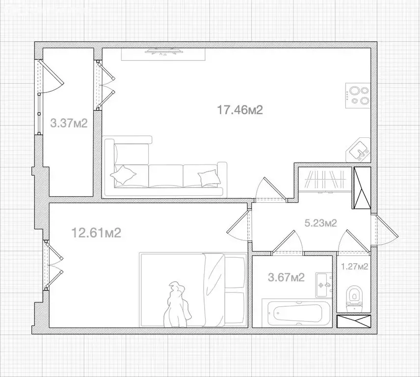 1-комнатная квартира: Санкт-Петербург, улица Типанова, 22 (40.3 м) - Фото 1