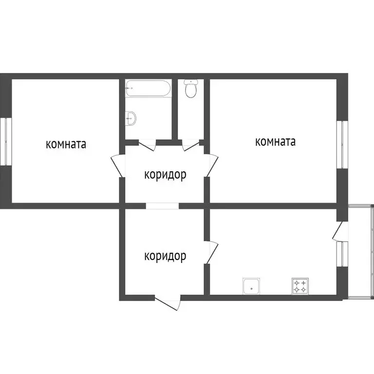 2-комнатная квартира: Улан-Удэ, Ключевская улица, 57/2 (50.7 м) - Фото 1