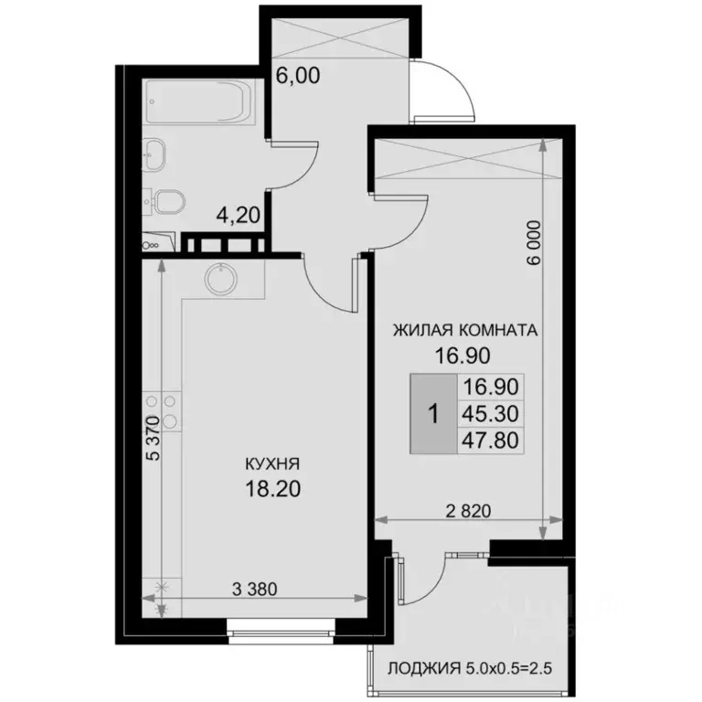 1-к кв. Краснодарский край, Динской район, Южно-Кубанское с/пос, пос. ... - Фото 1