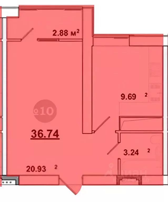 1-к кв. Крым, Симферополь ул. Генерала Родионова, 11А (36.74 м) - Фото 0