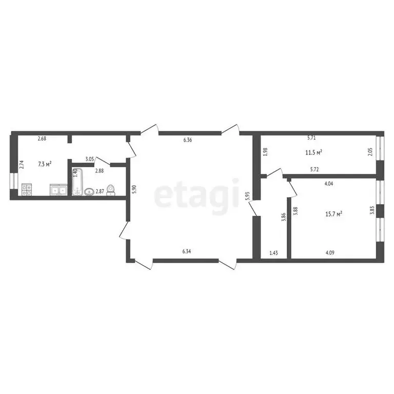 2-комнатная квартира: Тамбов, улица Олега Кошевого, 3А (47.4 м) - Фото 0