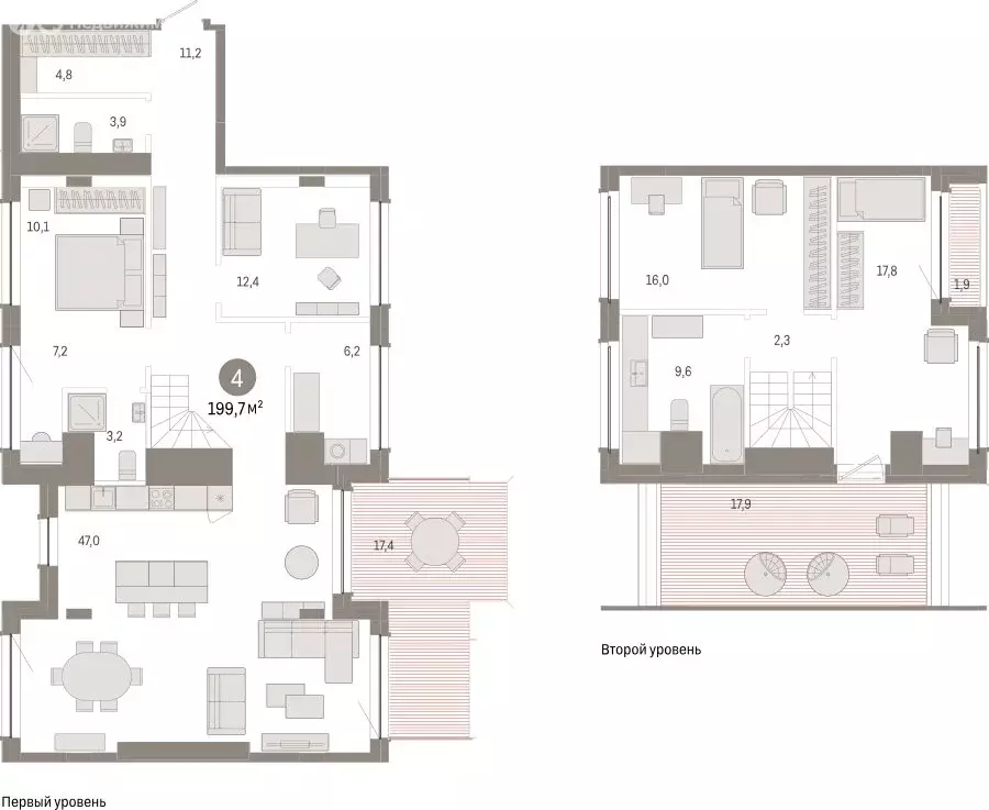 3-комнатная квартира: Тюмень, жилой комплекс Дом у Озера (199.74 м) - Фото 0