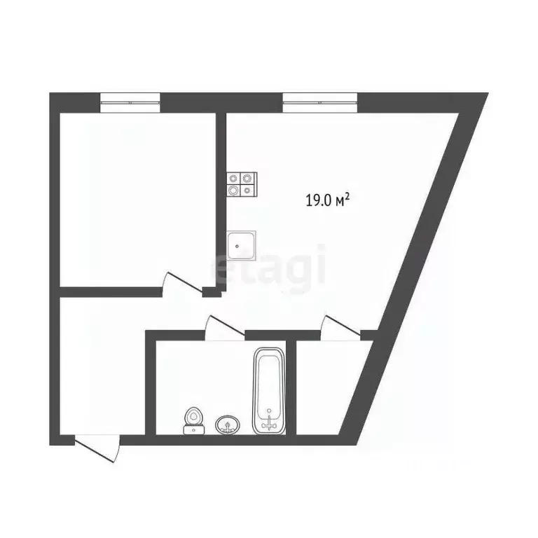 1-к кв. Тюменская область, Тюмень ул. Ю.-Р.Г. Эрвье, 38 (47.33 м) - Фото 1