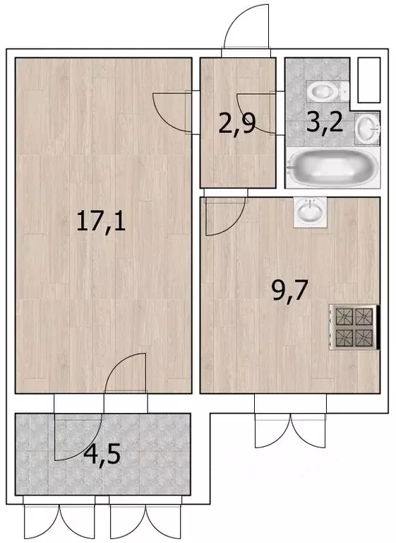 1-к кв. Башкортостан, Уфа ул. Генерала Кусимова, 18 (37.4 м) - Фото 1