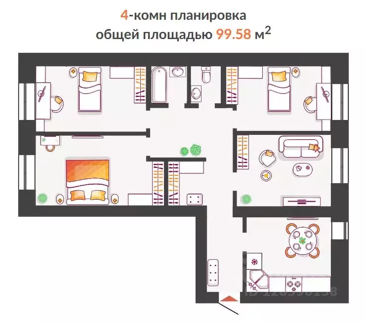 3-к кв. Самарская область, Тольятти Южный Бульвар жилой комплекс ... - Фото 0