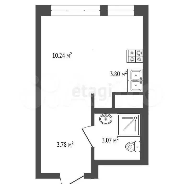 Квартира-студия, 24,7 м, 23/25 эт. - Фото 0