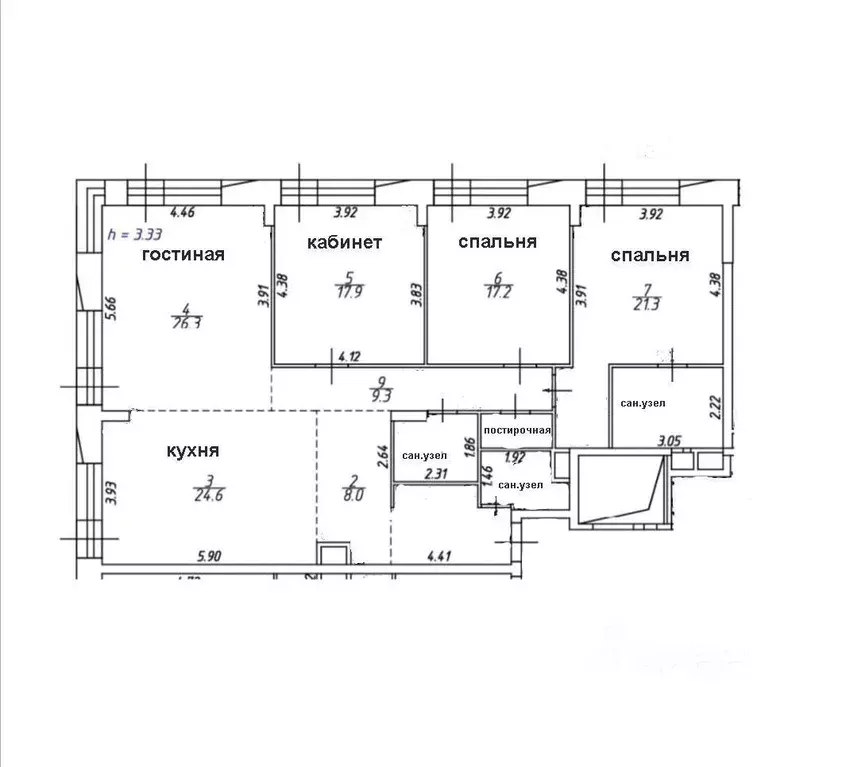 Квартира, 4 комнаты, 147.3 м - Фото 1