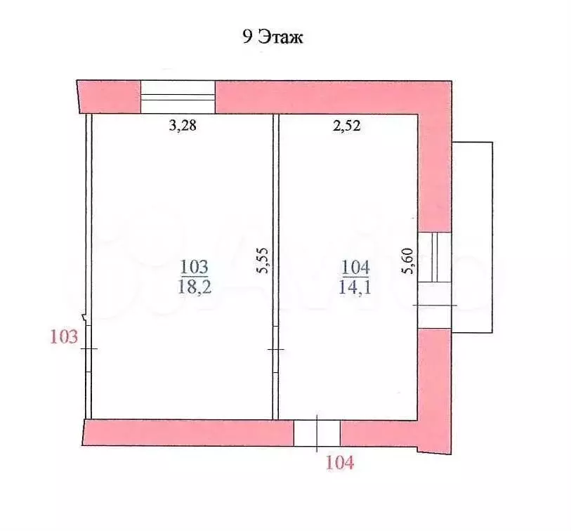 Комната 32,3м в 4-к., 9/9эт. - Фото 0