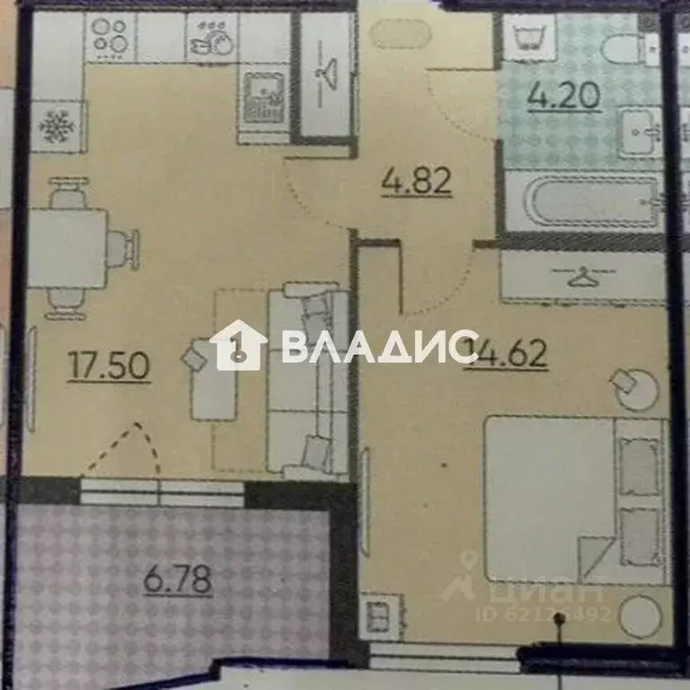 1-к кв. Санкт-Петербург наб. Миклухо-Маклая, 1к1 (40.0 м) - Фото 2