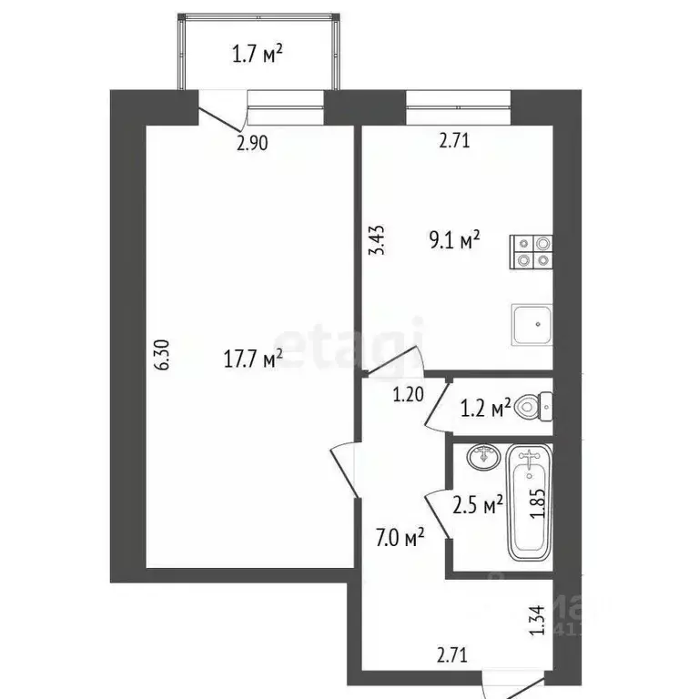 1-к кв. Белгородская область, Белгородский район, Дубовское с/пос, с. ... - Фото 2