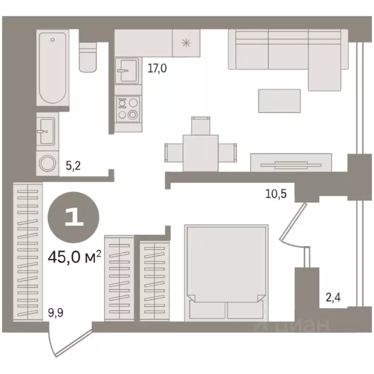 1-к кв. Новосибирская область, Новосибирск Мылзавод жилой комплекс ... - Фото 2