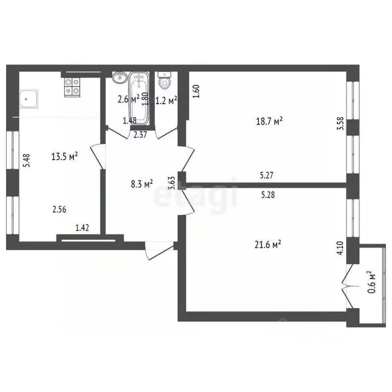 2-к кв. Калининградская область, Калининград ул. Павлика Морозова, 13 ... - Фото 2