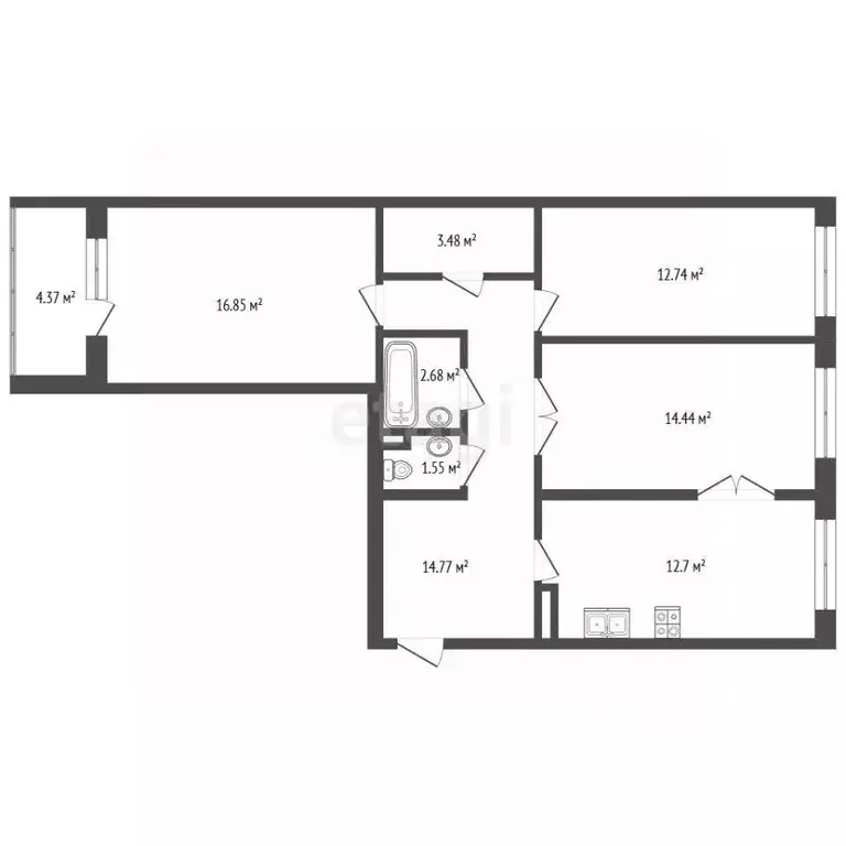 3-к кв. Московская область, Истра муниципальный округ, д. Красный ... - Фото 2