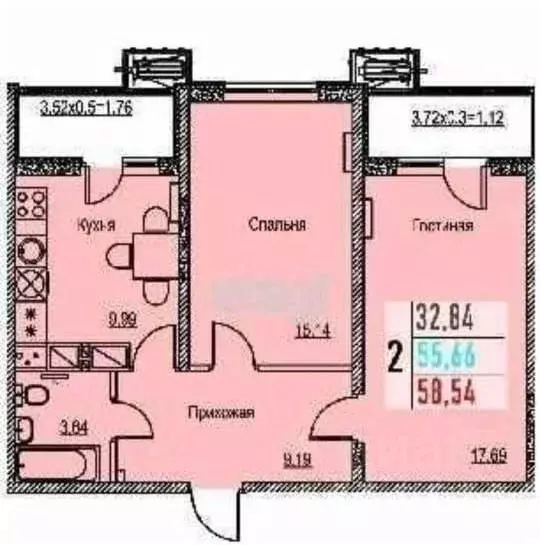 2-к кв. Краснодарский край, Анапа Владимирская ул., 55В (65.0 м) - Фото 2