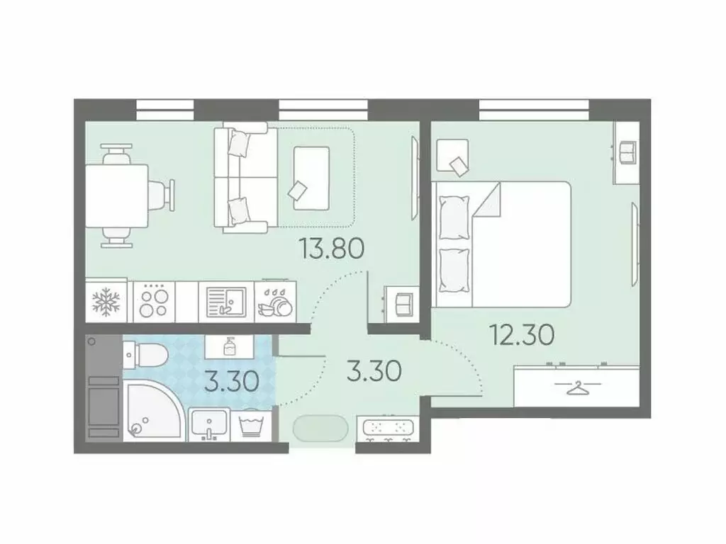 1-комнатная квартира: Ковалёво, улица Александра Разгонина, 1к3 (32.5 ... - Фото 1