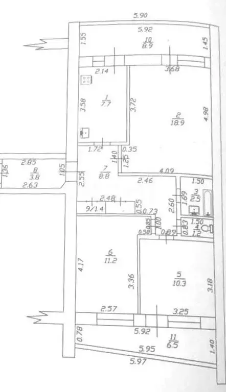 3-комнатная квартира: Анапа, улица Чехова, 4 (81.2 м) - Фото 1