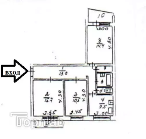 3-к кв. Астраханская область, Астрахань ул. Куликова, 38 (66.4 м) - Фото 2