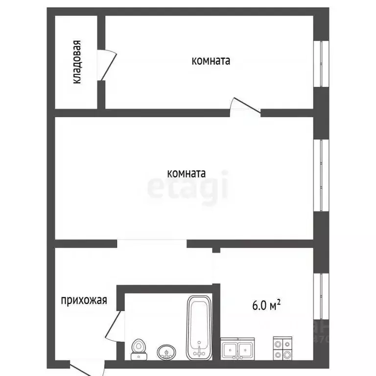 2-к кв. Московская область, Воскресенск ул. Калинина, 54 (45.0 м) - Фото 2