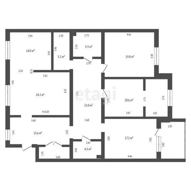 4-комнатная квартира: Абакан, проспект Ленина, 70А (150.6 м) - Фото 1