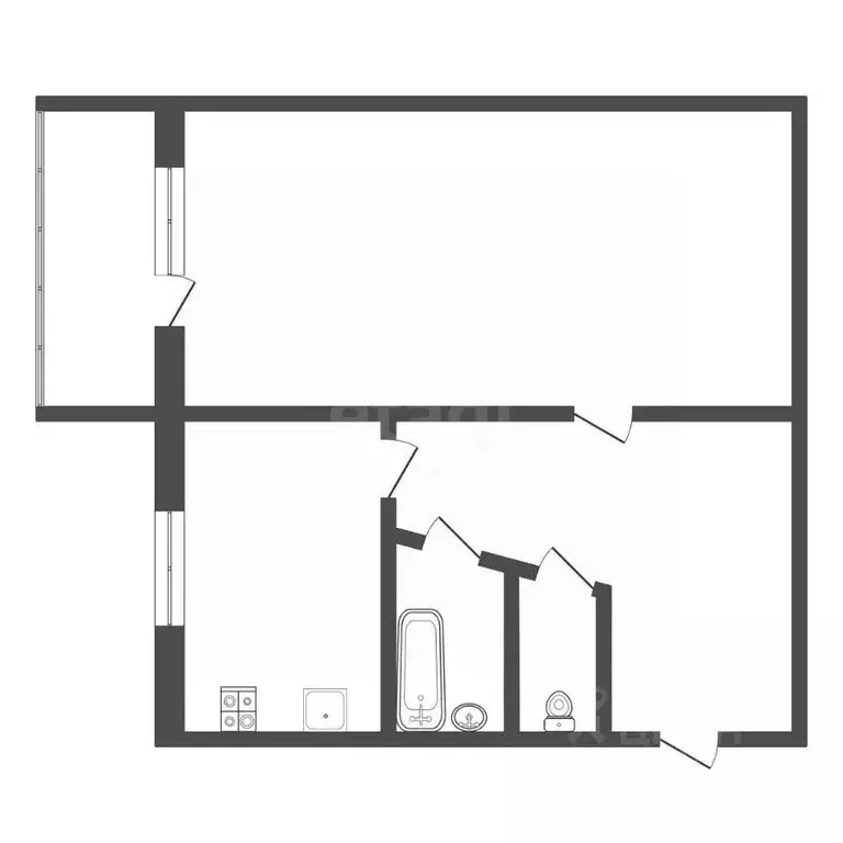 1-к кв. Тульская область, Тула ул. Академика Павлова, 36 (31.4 м) - Фото 1