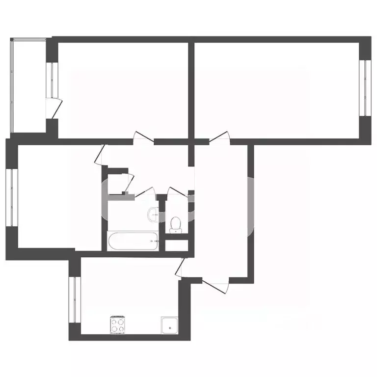 3-к кв. Белгородская область, Белгород ул. Губкина, 21 (63.0 м) - Фото 2