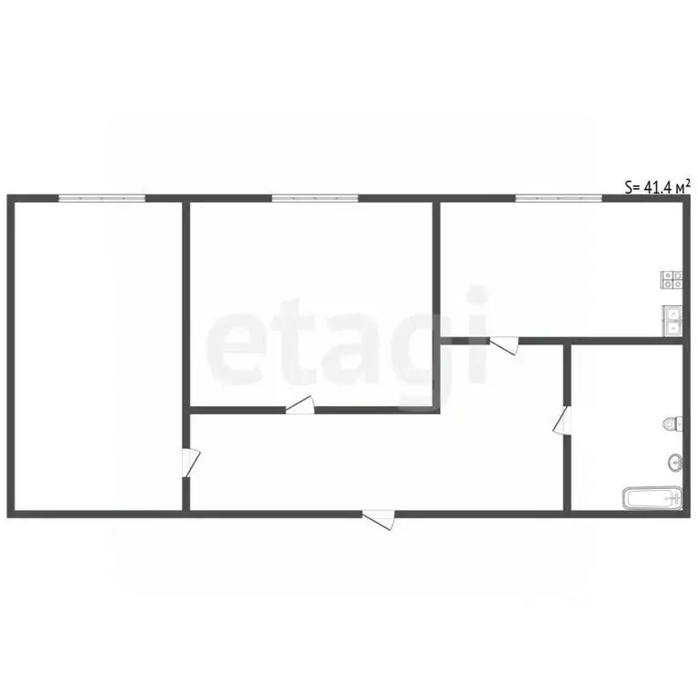 2-к кв. Санкт-Петербург просп. Ветеранов, 1К1 (41.4 м) - Фото 2