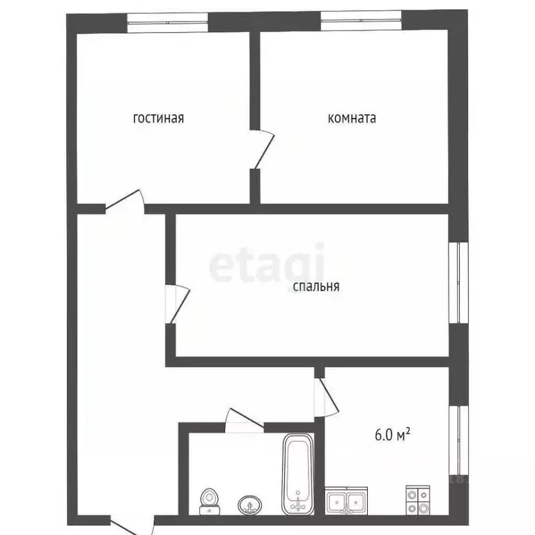 3-к кв. Ростовская область, Новочеркасск ул. Мичурина, 25/1 (54.0 м) - Фото 1