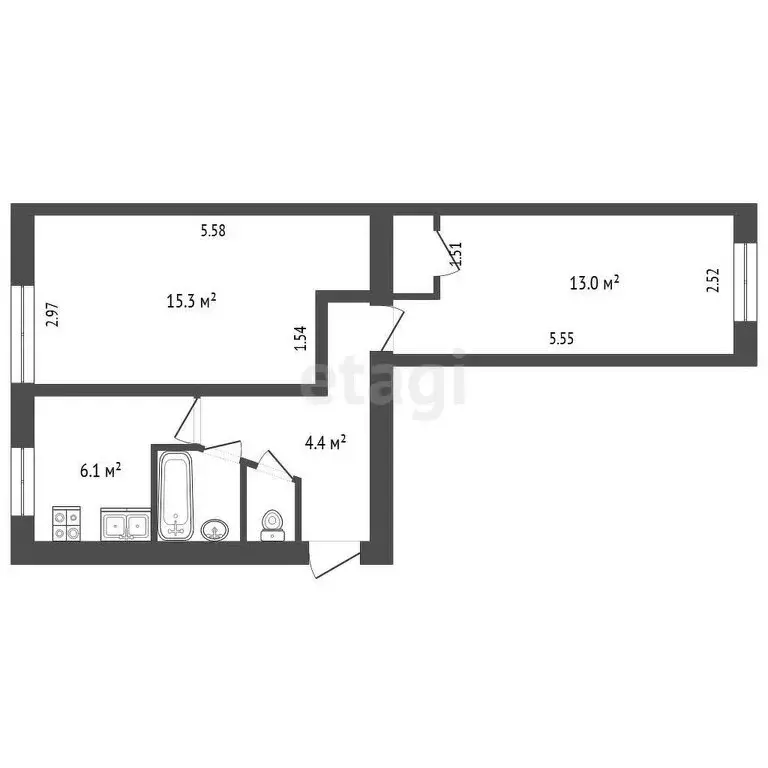 2-комнатная квартира: Ярославль, улица 8 Марта, 12 (44 м) - Фото 0