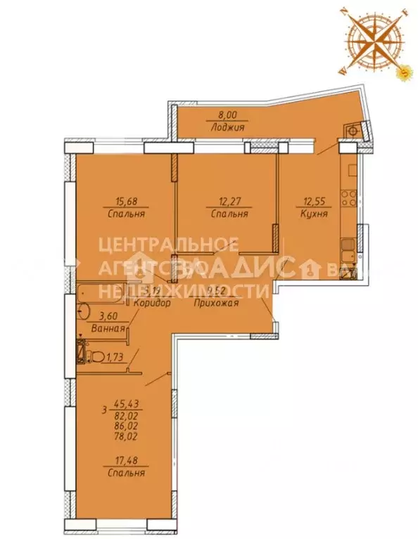 3-к кв. Рязанская область, Рязань проезд Окский, 1 (86.02 м) - Фото 2