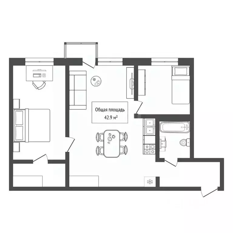 2-к кв. Алтай, Горно-Алтайск Коммунистический просп. (42.9 м) - Фото 2