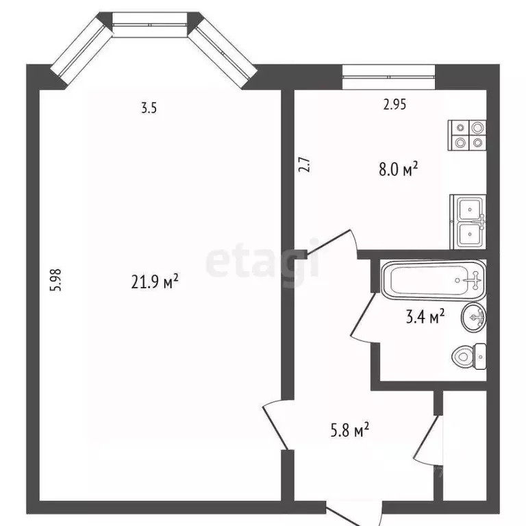 1-к кв. Ямало-Ненецкий АО, Новый Уренгой 2-й мкр, ул. ... - Фото 1