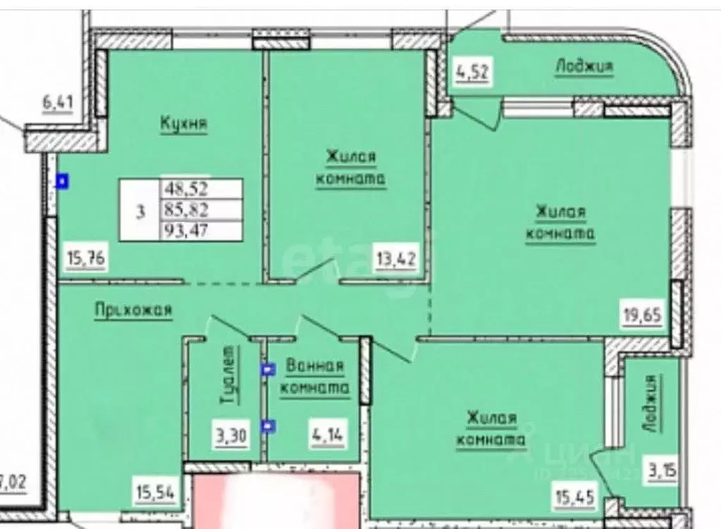 3-к кв. Удмуртия, Ижевск ул. Холмогорова, 113 (93.47 м) - Фото 2