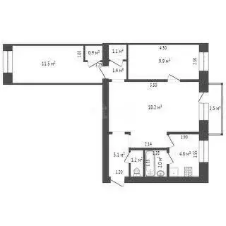 3-комнатная квартира: Стерлитамак, проспект Ленина, 75 (54.1 м) - Фото 1