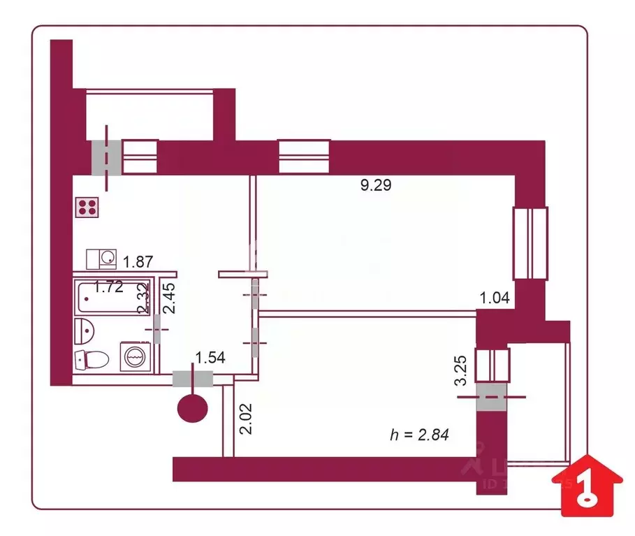2-к кв. Омская область, Омск ул. Перелета, 32 (54.0 м) - Фото 1