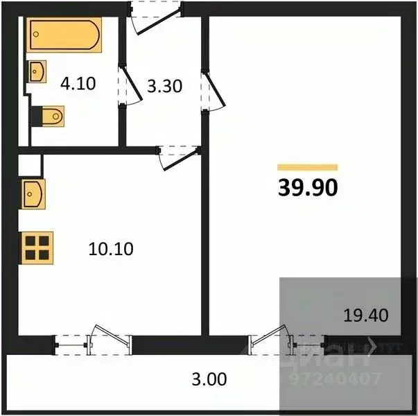 1-к кв. Воронежская область, Воронеж ул. Пескова, 3 (39.9 м) - Фото 0