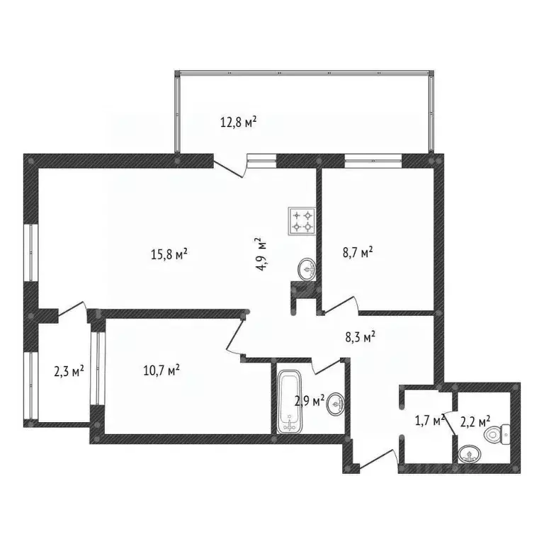 3-к кв. Башкортостан, Уфа ул. Энтузиастов, 7 (54.3 м) - Фото 2