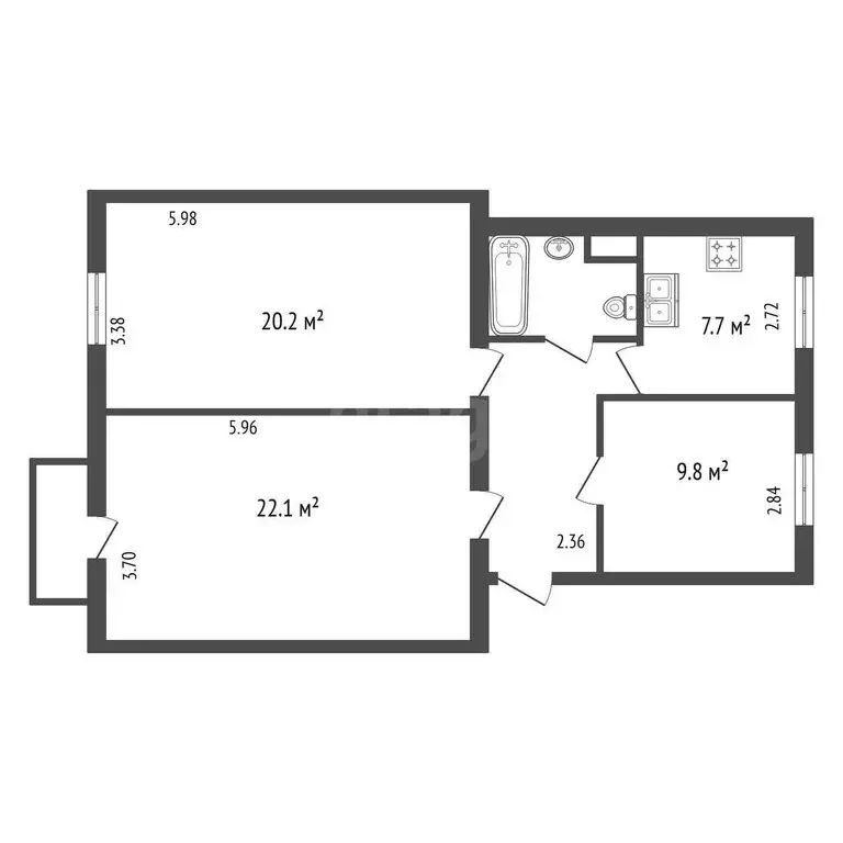 3-комнатная квартира: Пушкин, Церковная улица, 8/12 (74.4 м) - Фото 0