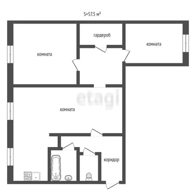 3-комнатная квартира: Пионерский, улица Строителей, 8 (57.5 м) - Фото 0
