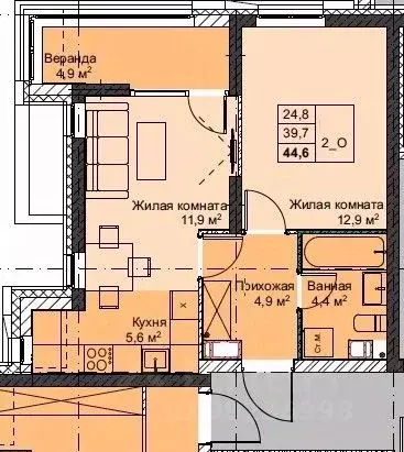 2-к кв. Приморский край, Владивосток Бам мкр,  (44.6 м) - Фото 1