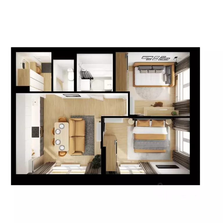 2-к кв. Московская область, Мытищи Яуза Парк жилой комплекс, к5 (46.6 ... - Фото 2