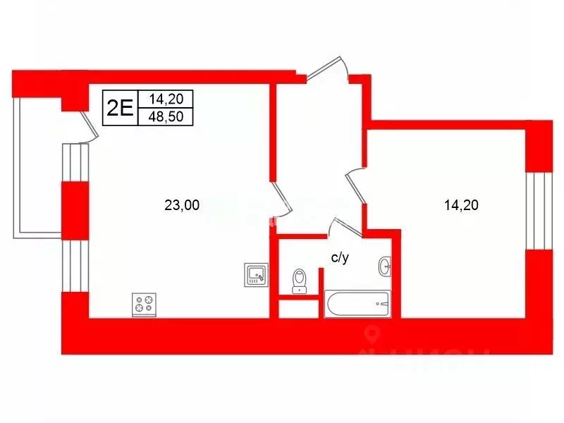 1-к кв. Ленинградская область, Кудрово г. Всеволожский район, ... - Фото 2