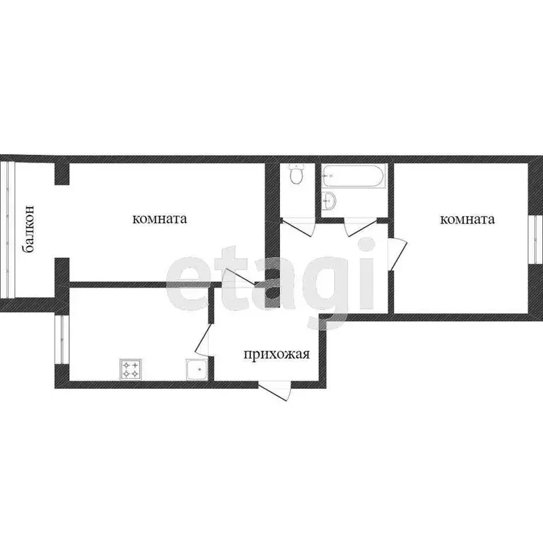 2-комнатная квартира: Ялуторовск, улица Свободы, 185 (53 м) - Фото 1