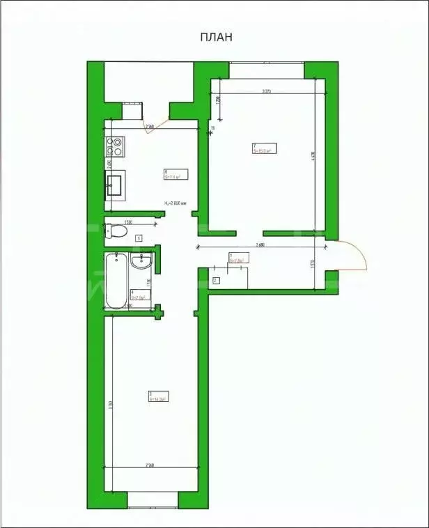 2-к кв. Амурская область, Благовещенск ул. Шимановского, 276 (48.7 м) - Фото 1